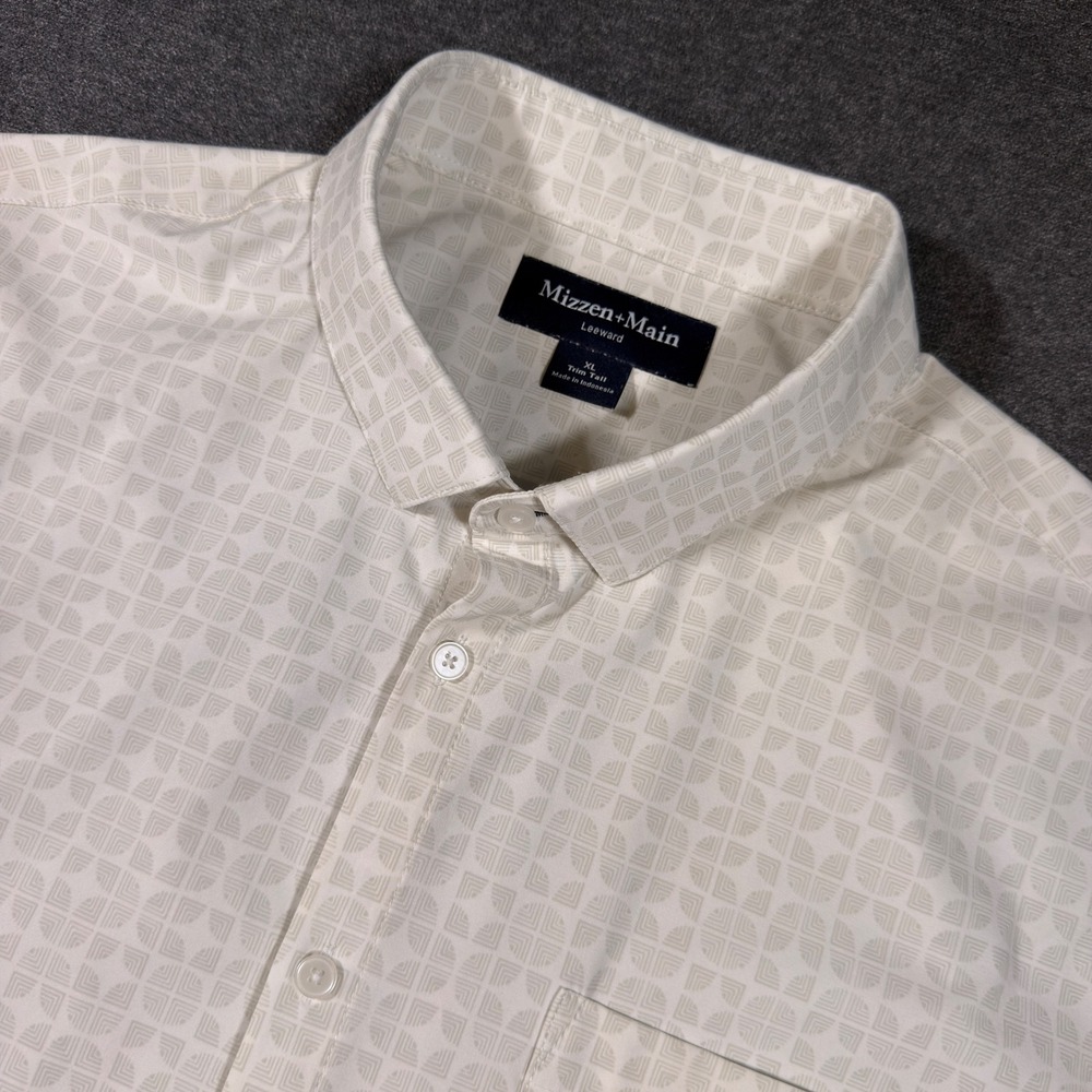 Mizzen+Main Button Up Men XL Trim Tall Leeward Short Sleeve Geometric Shirt